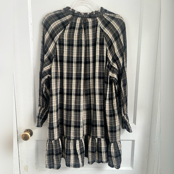 Free People Red Moon Plaid Mini Dress In Blue, Black & Grey Size XS $128 - Picture 6 of 6